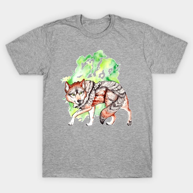 Mexican Wolf Stalk T-Shirt by TaksArt